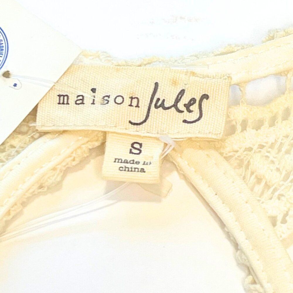 Maison Jules | Women's  Cream Lace Overlay Dress Size Small-NWT - Picture 4 of 12